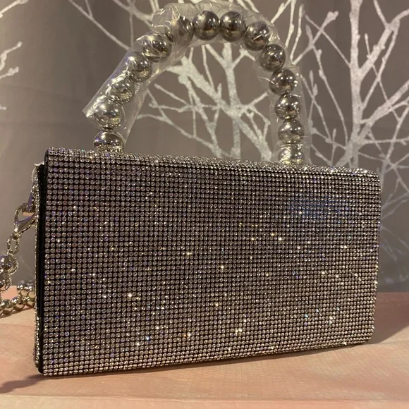 BNWT Bling Rhinestone Trendy Bow Elegant Evening Bag